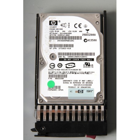 469512-002 HP 0B22390 146GB SAS 2.5" HDD 10K 375863-010 HGS-HUC101414CSS30 (B) with Caddy