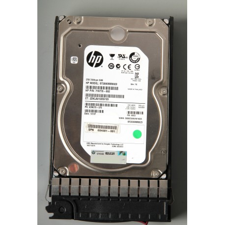 719770-002B HP 2TB 6G SAS 7200RPM LFF 3.5" MDL HDD AW555A  ST2000NM0023