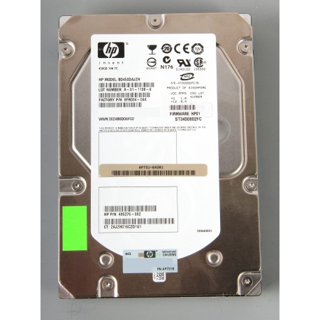 495276-002 HP 450GB 10k rpm  FIBRE CHANNEL BD450DAJZH ST3450802FC Hard Drive