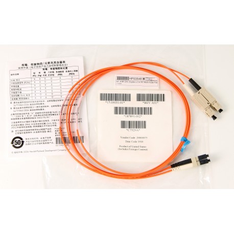 C7529A HP  6.6ft (2m) Duplex LC to SC Multi-mode Fiber Optic Cable