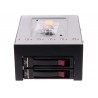 SATA/SAS 2-bay cage for 3,5" HDD with backplane and 2 pc caddy