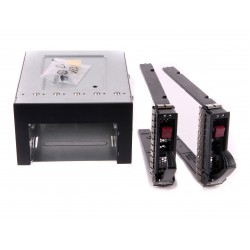 SATA/SAS 2-bay cage for 3,5" HDD with backplane and 2 pc caddy