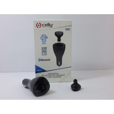Celly Set 2v1 Bluetooth headset a autonabíječka, černá BHDUOBK