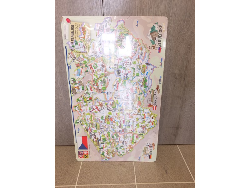Woody Magnetická mapa ČR s obrázky a společenská hra, 3 v 1