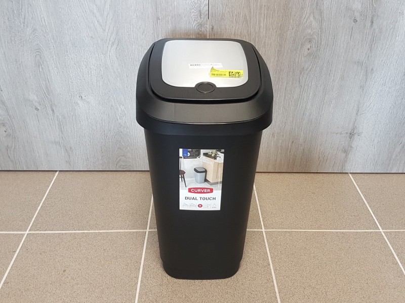 Kis Koš na odpad Dual Touch Bin M Steel 25 L stříbrný