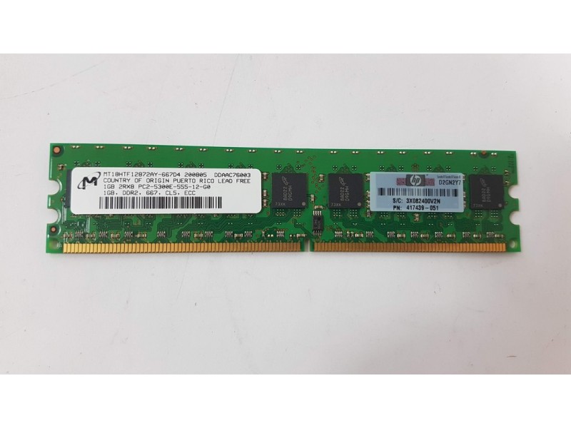 1GB DIMM DDR2 PC2-5300E-55-12-G0