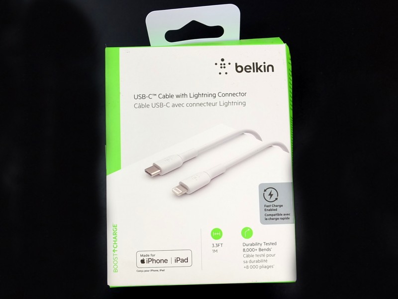 BELKIN kabel USB - C - Lightning, 1m, bílý