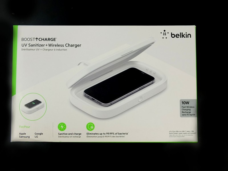 Belkin UV Sterilizér s bezdrátovým nabíjením bílý