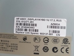 AZ883A, 612371-251 HP TFT7600 G2 RACKMOUNT 1U LCD DISPLAY/KEYBOARD