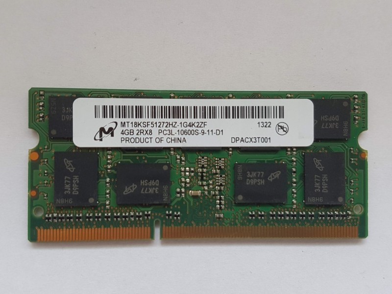 MICRON MT18KSF51272HZ-1G4K2ZF 4GB DDR3 ECC PC3L-10600S 2Rx8 Memory