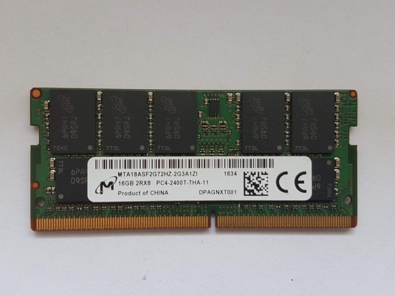 MICRON 16GB 2RX8 PC4-2400T-THA-11 MTA18ASF2G72HZ-2G3A1ZI SERVER MEMORY