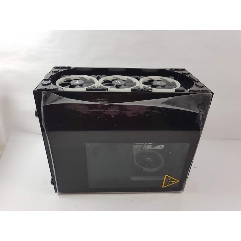 PC case Evolveo Ptero Q12, 4x120mm RGB, sklo, černá