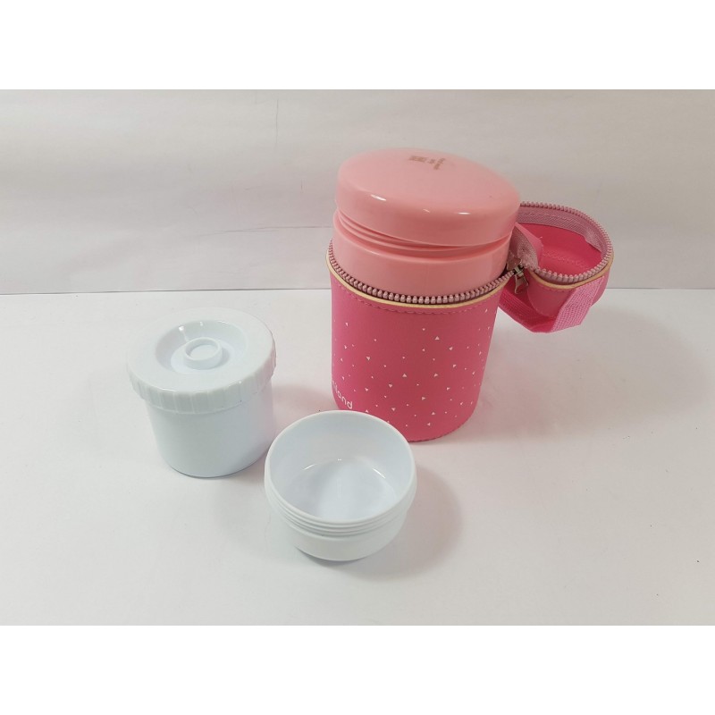 Dětská MINILAND Termoska Thermic a kelímky na jídlo 700 ml - pink