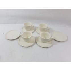 Banquet Šálek s podšálkem square Alba 250ml 6ks