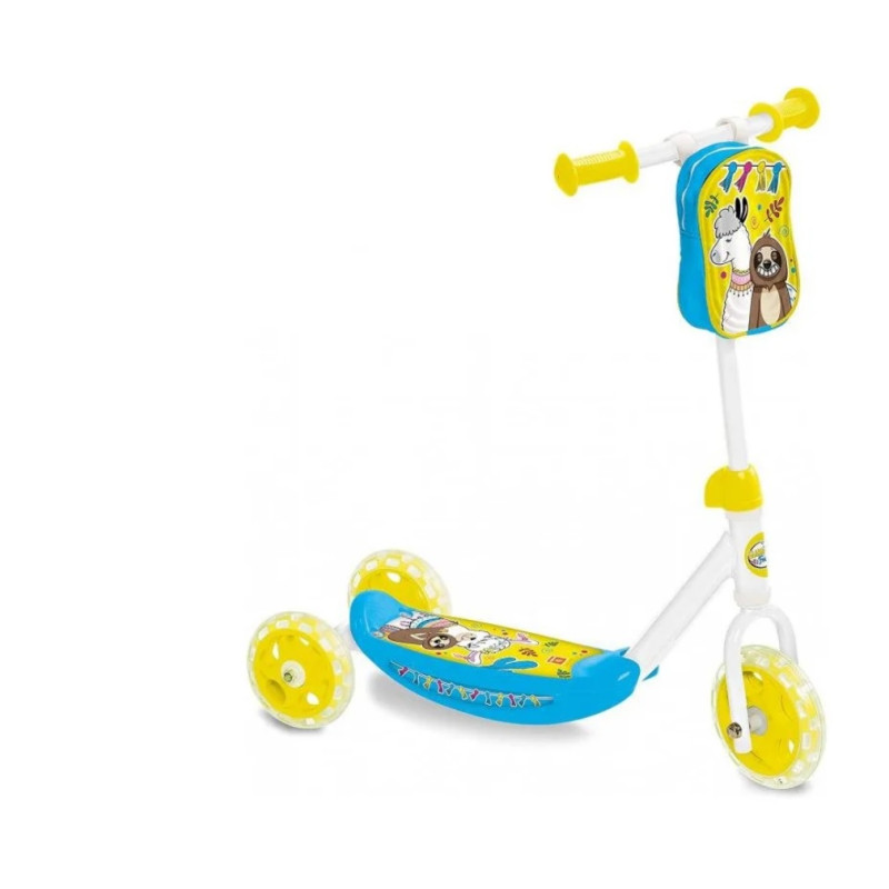 Koloběžka - trojkolka MONDO MY FIRST SCOOTER llama and friends žlutá